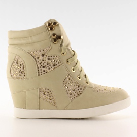 Sneakers med krokar 8073 beige