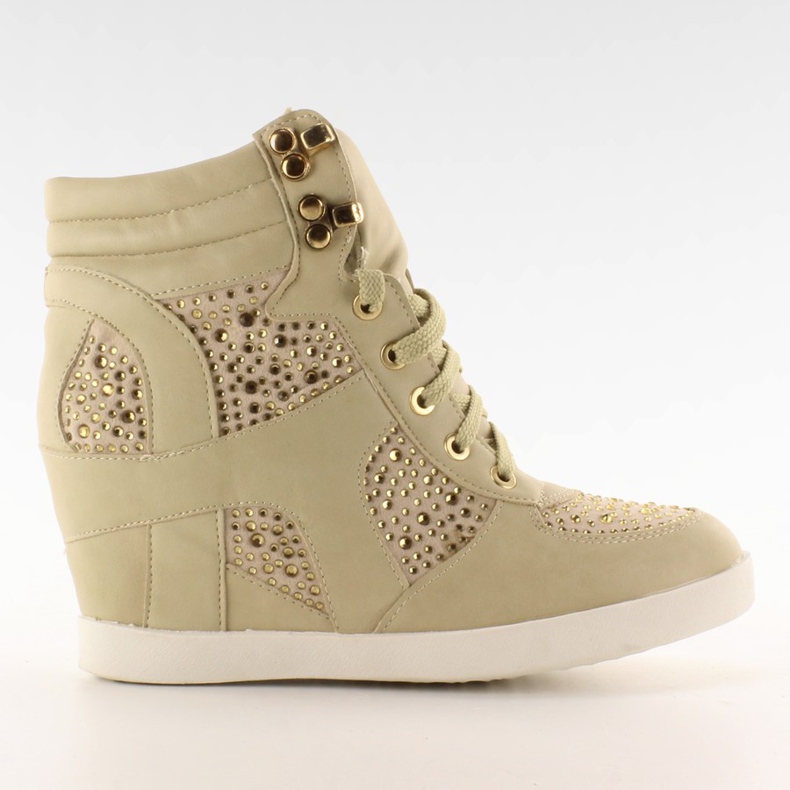 Sneakers med krokar 8073 beige