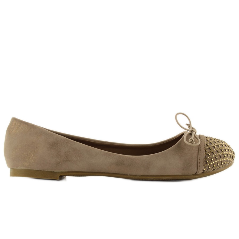 Ballerinor med cubic zirconias MB-6213 khaki kaki