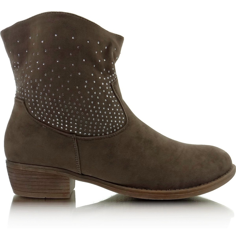 Stövlar med cubic zirconia 6914 khaki mångfärgad brun