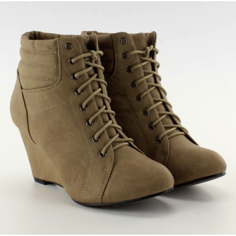 Wedge-up stövlar LL1278 khaki kaki