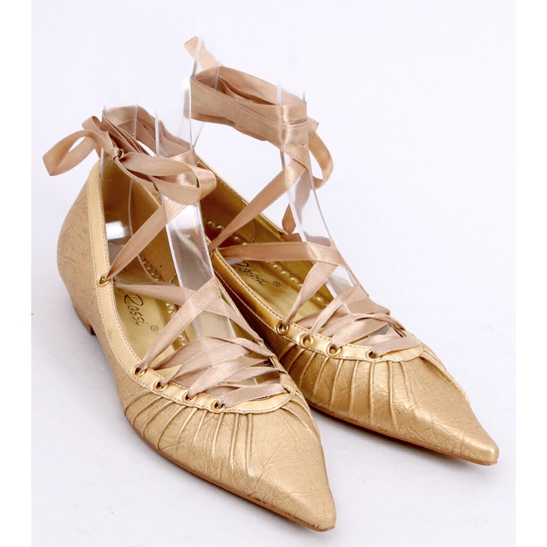 Ballerinor med band runt fotleden 391029-2 Brons gul