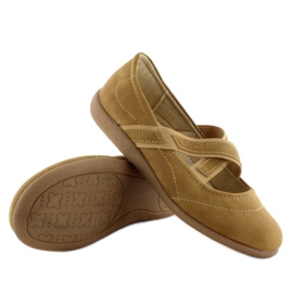 Bekväma ballerinor 7267 camel brun