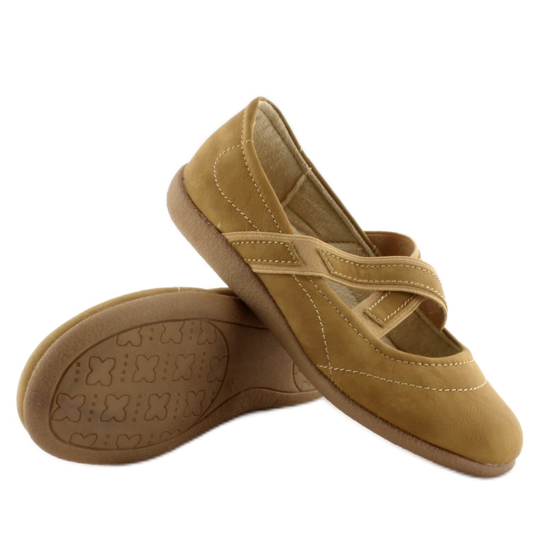 Bekväma ballerinor 7267 camel brun