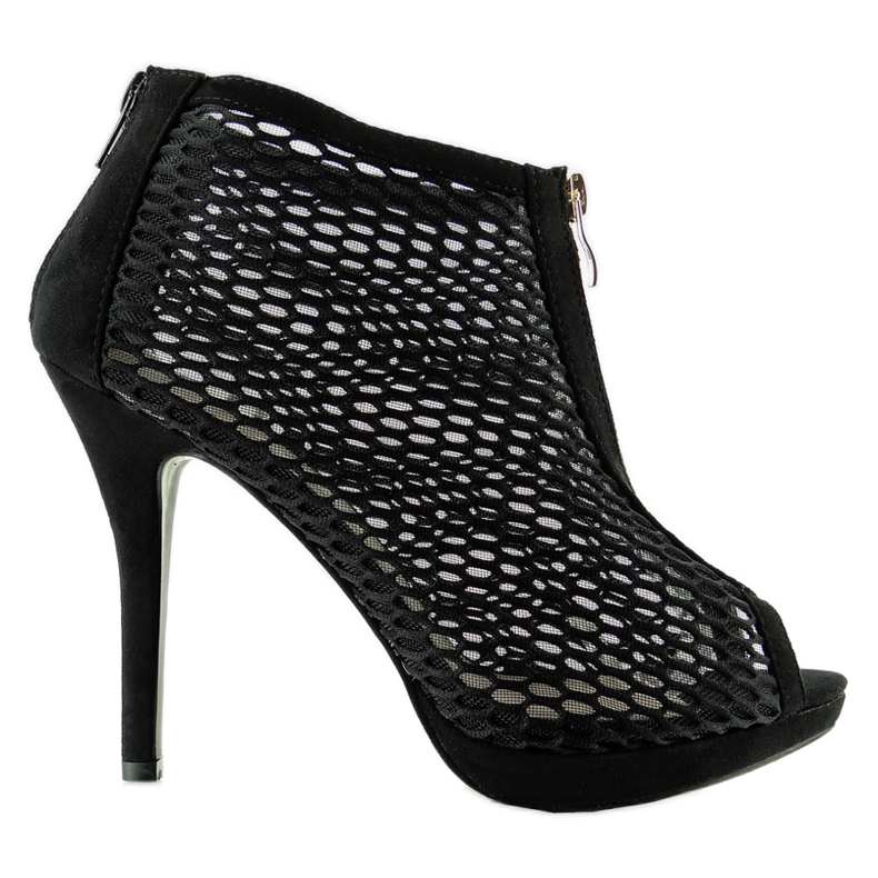 Svarta pumps med öppet nät