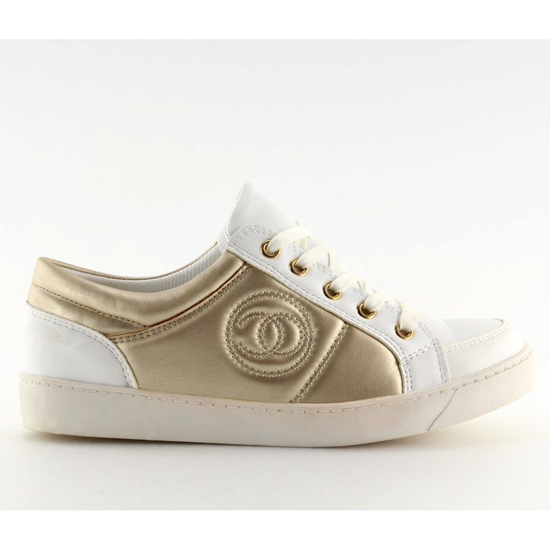Chanelki sneakers Y612-41 Vit vitt och guld