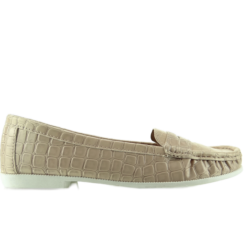 Dam loafers orm hud textur Beige