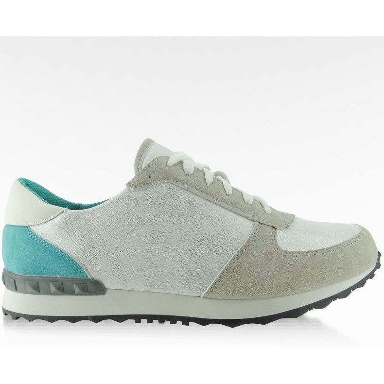 Y618 pastellvita sportskor Vit mångfärgad brun