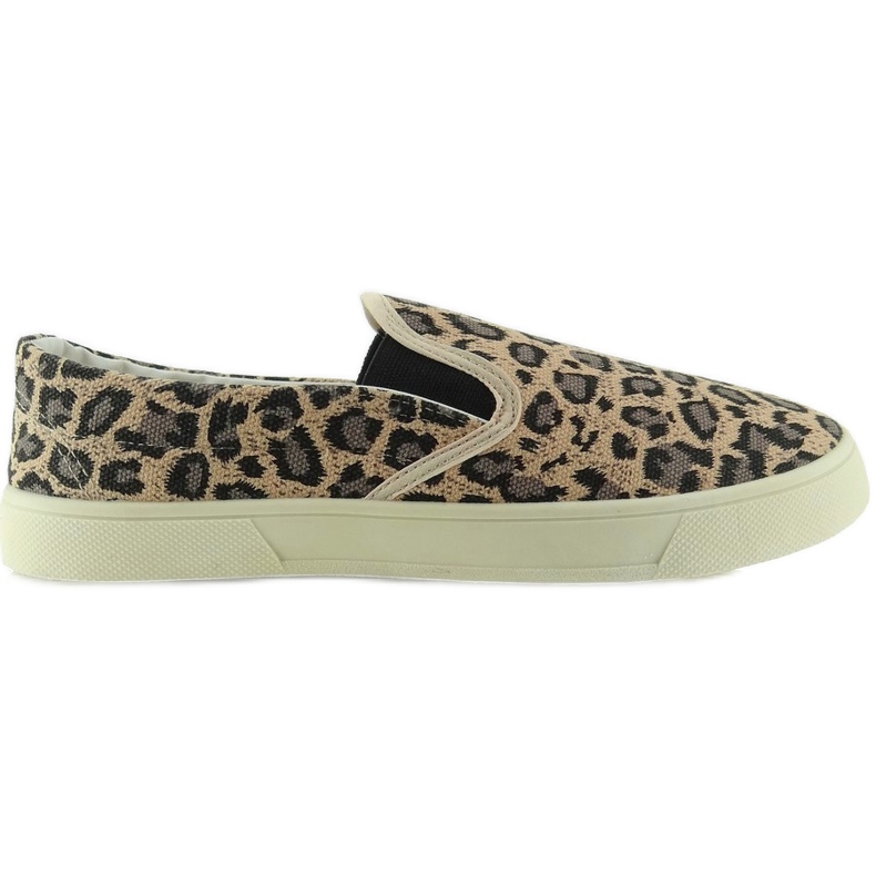 Slip-on mjukt 7TX-TJ85392 leopardtyg brun