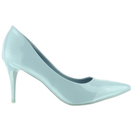 Pumps bekväm häl E421 Blå