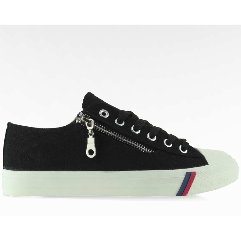 Klassiska canvas sneakers D583 svart