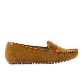 Loafers i mocka för kvinnor BLZ-06 camel brun