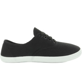 Canvas oxford sneakers BS504 Svart