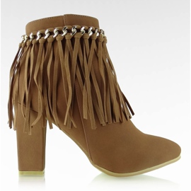 Kamel tofsar med breda klackar brun