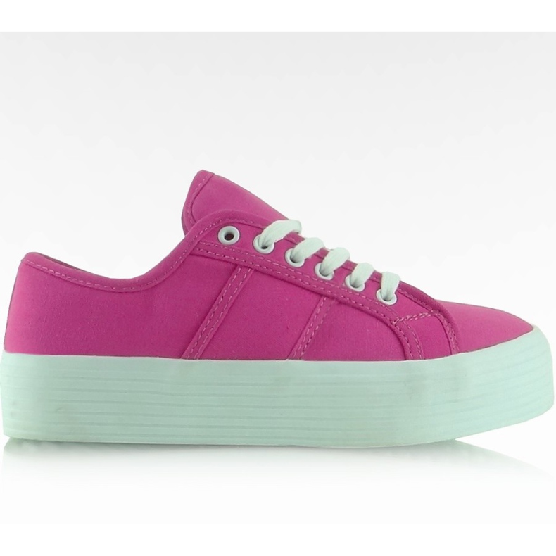 Sneakers med höga sulor F216 Tarmat rosa