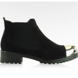 Jodhpur-stövlar med guldtå A89387 Svart