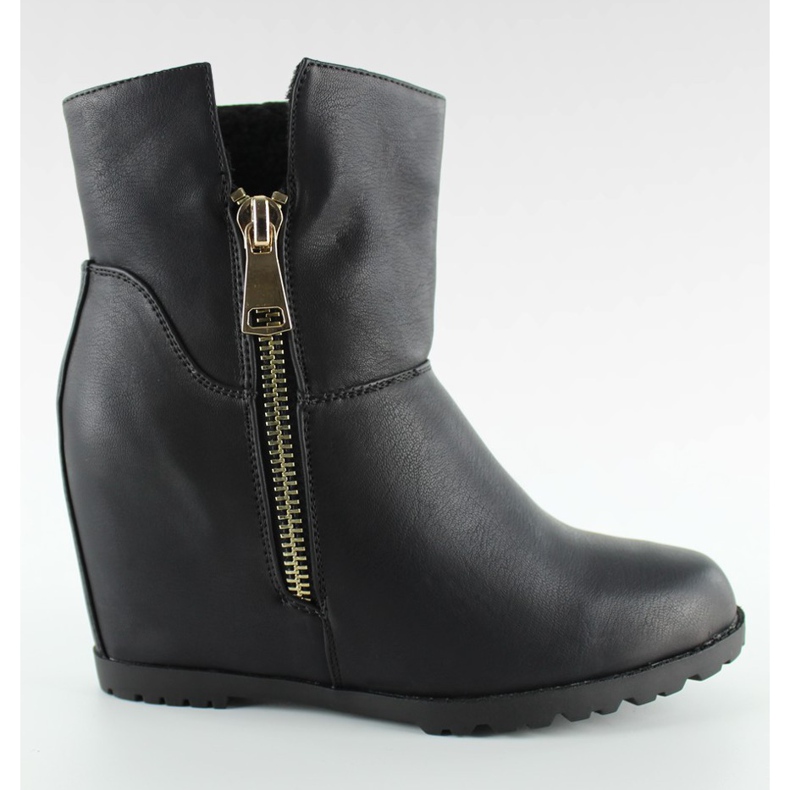 Stövlar på lammet dold kil EL025 Svart