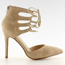 Mocka klackar bundna på ankel Beige