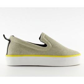 Skimrande slip-on med W-3004 Gold hälrem gyllene