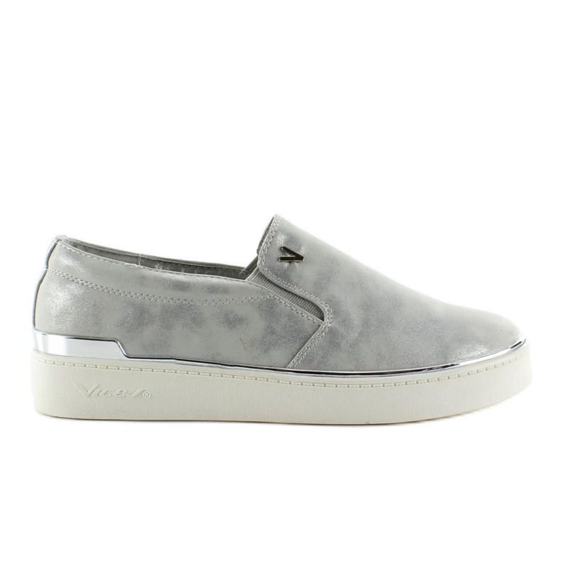 Slip-on med metallbård 786 Grey grå