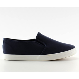 Material slip-on sneakers 1-98 Navy Blue marinblå