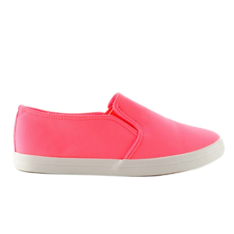 Material slip-on sneakers 1-98 ROSE- Röd rosa