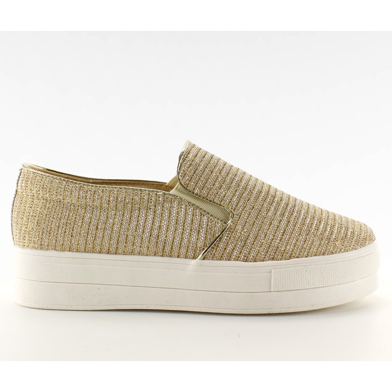 Slip-on ribbad material T225P Guld brun