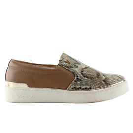 Sneakers Slip-On Snake Motiv 787 brun