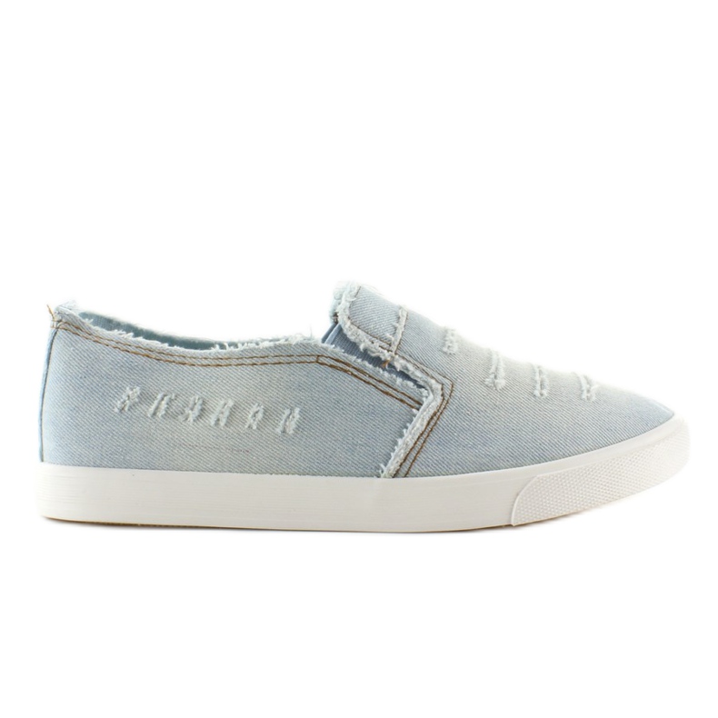 Slip-On Shredded Jeans Nb05 blå