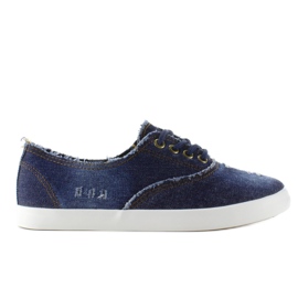 XIN11P Blå denim oxford sneakers marinblå
