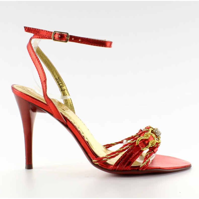 Subtila sandaler på en 3944-2 Rouge högklack röd