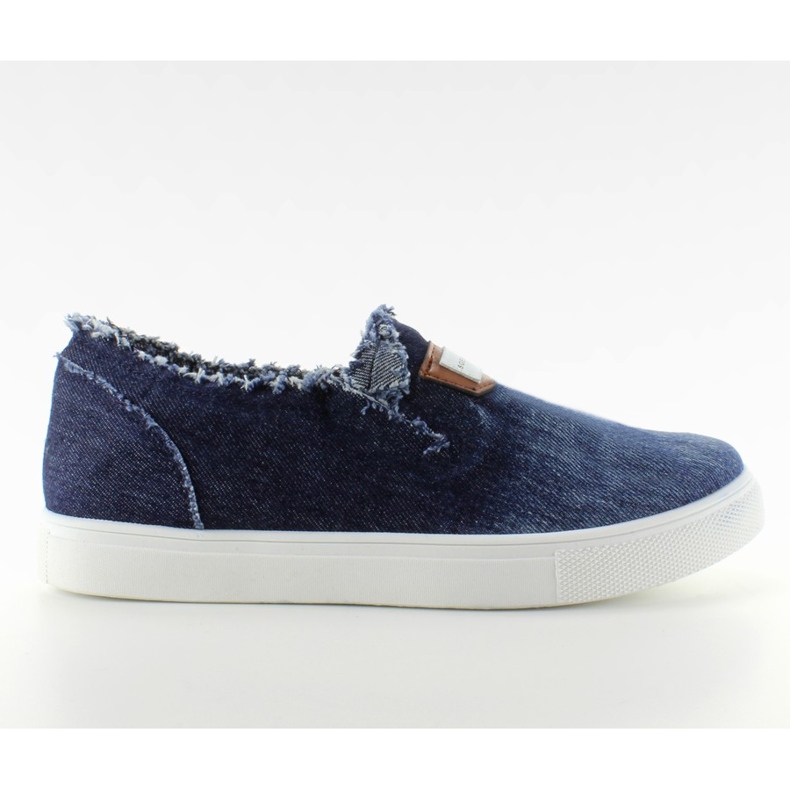 Denim slip-on med NB22 Blue patch blå
