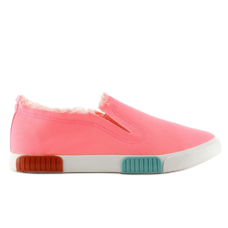 Jeans sneakers färgglad sula BL65 Rosa