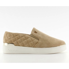 Slip-on sneakers i mocka 7103 Beige