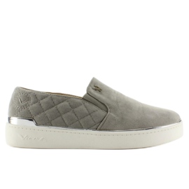 Slip-on sneakers i mocka 7103 Grå