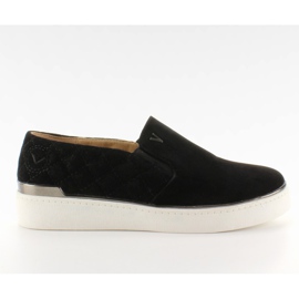 Slip-on sneakers i mocka 7103 Svart