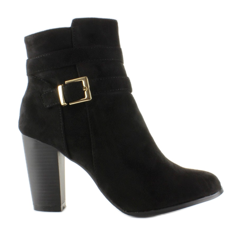 Högklackade mockastövlar SQ06 Svart