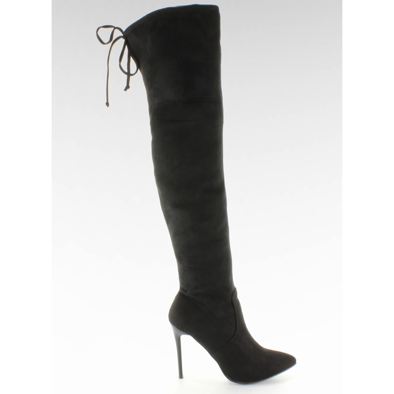 SY-10 Svarta bundna lårhöga stövlar