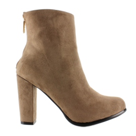 Enkla stövletter med dragkedja bak på A920 Khaki kaki