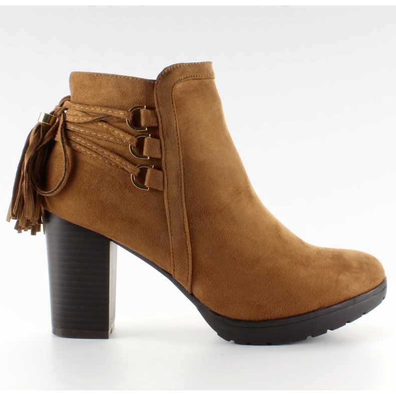 Kamel dekorativa snörningssnöskor brun