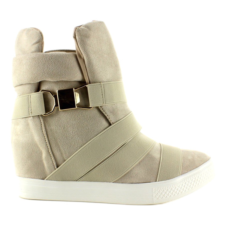 Sneakers med gummiränder F-215 Beige