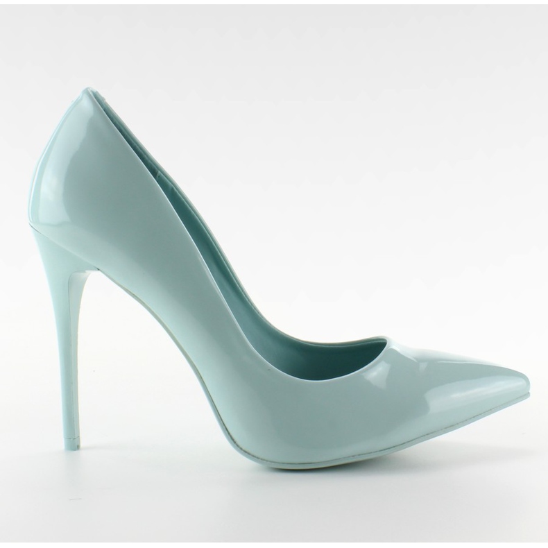 Smala lackerade högklackade E396 L. Blå