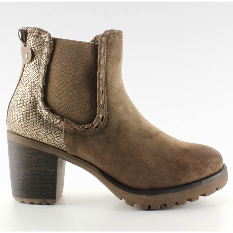 Stövlar med ett ormmotiv 725: e Kaki svart