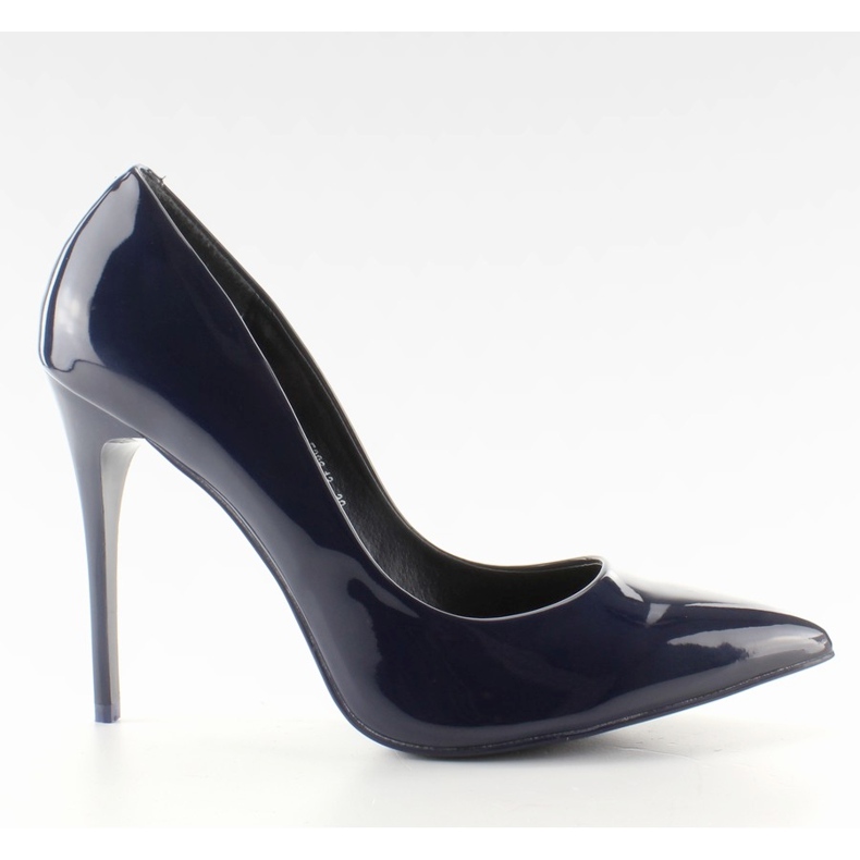 Smala lackerade högklackade E396 Navy marinblå