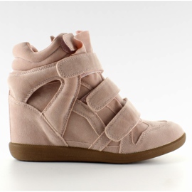 Mocka sneakers med en 6039 rosa kudde