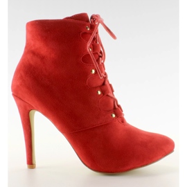 Snörning högklackade H253 Röd