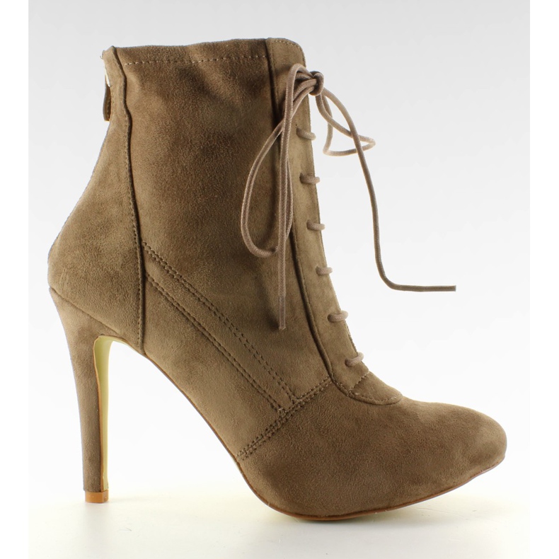 Snörning höga klackar H254 Khaki kaki