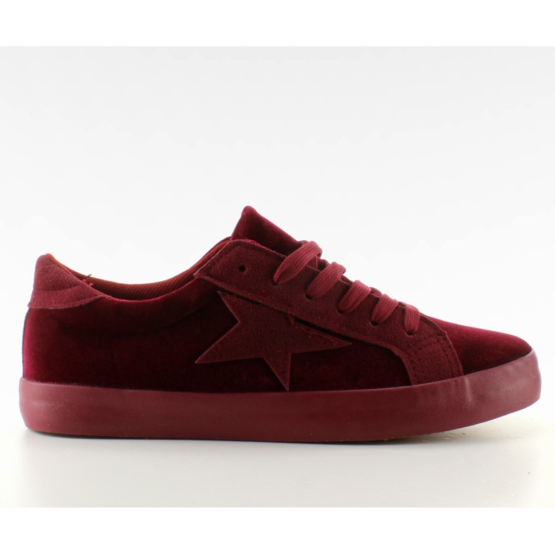 Velvet sneakers BL70P Vinröd