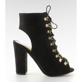 JZ-11P Svart öppen tå spetspumpar