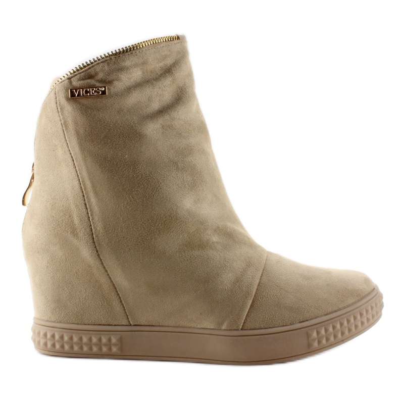 Mocka sneakers dolda wedge 1133 Beige